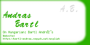 andras bartl business card